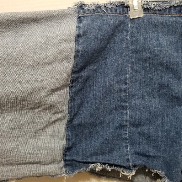 American Eagle skort 18 distressed frayed tie side wrap denim jean cut off waist - Picture 6 of 16